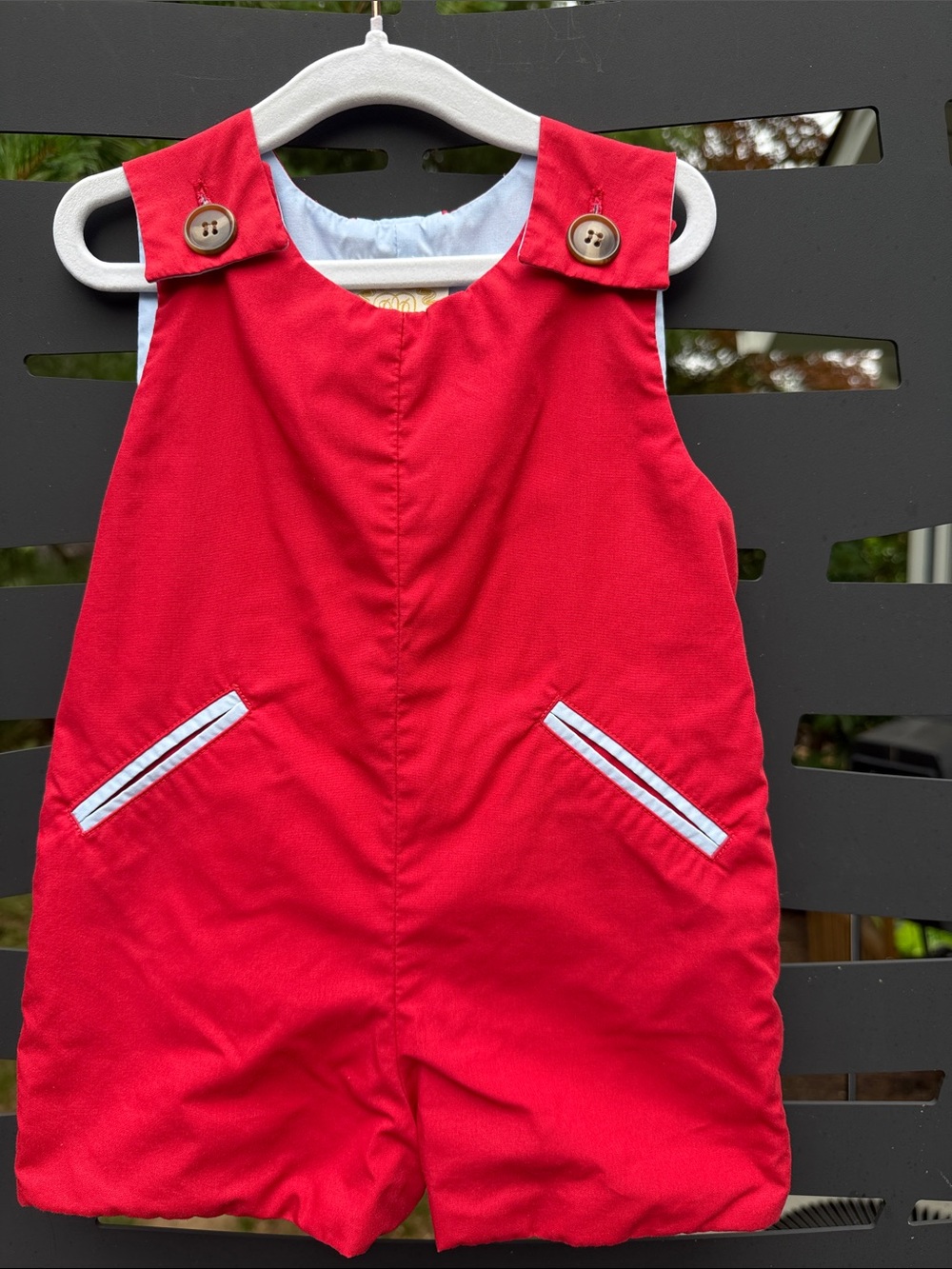 The Beaufort Bonnet Company Red Jon Jon Baby Romper 6-12 mos